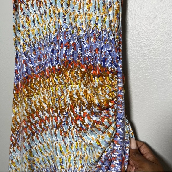 Anthropologie Daily Practice Women Dress Medium Colorful Maxi Ruched Motif - Picture 4 of 14